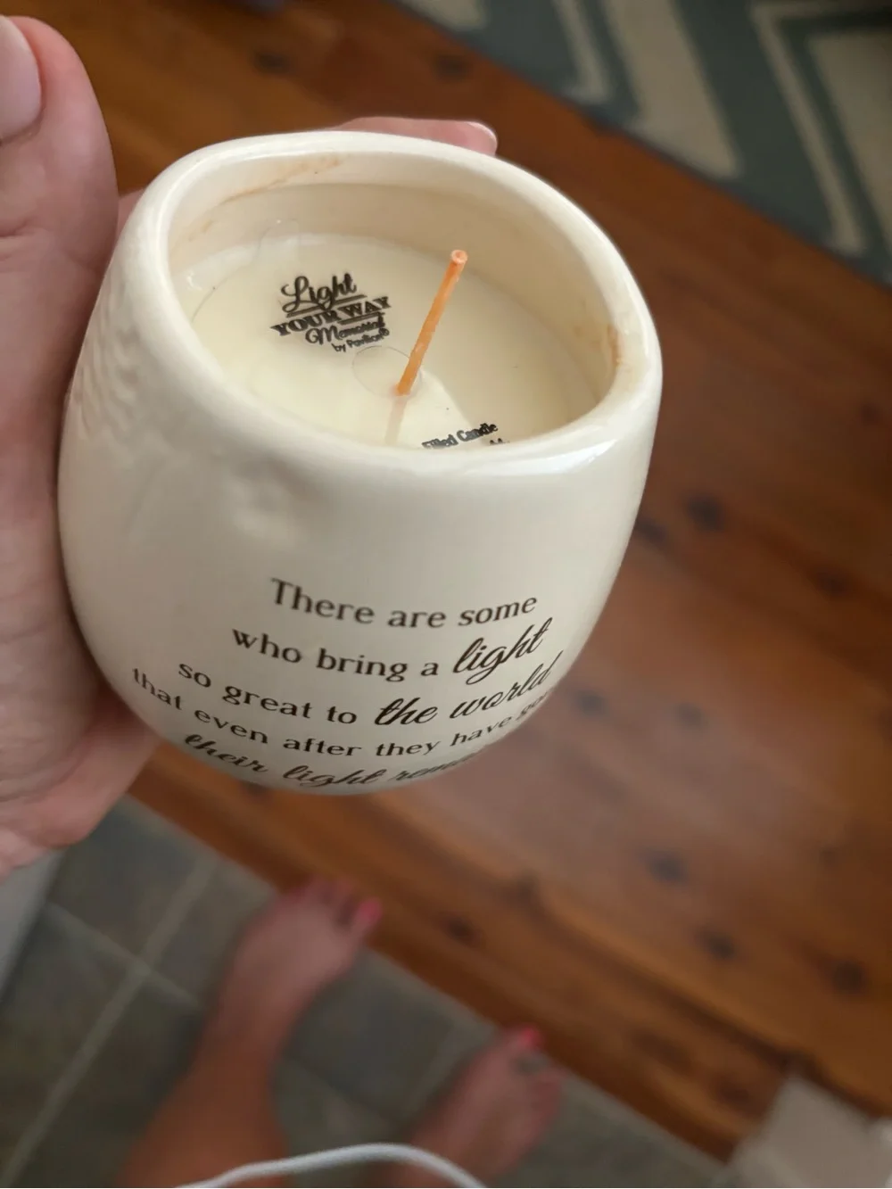 Memorial Ceramic Candle  - Cream